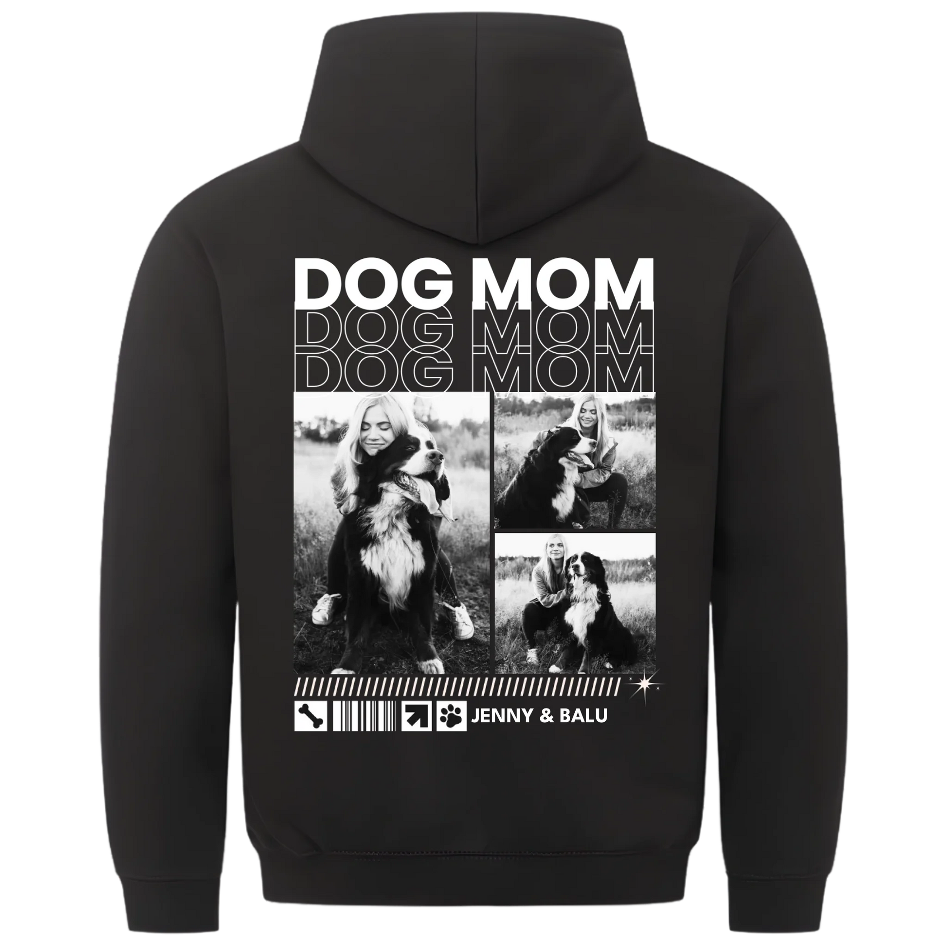 1000x1000 hoodie Schwarz hinten
