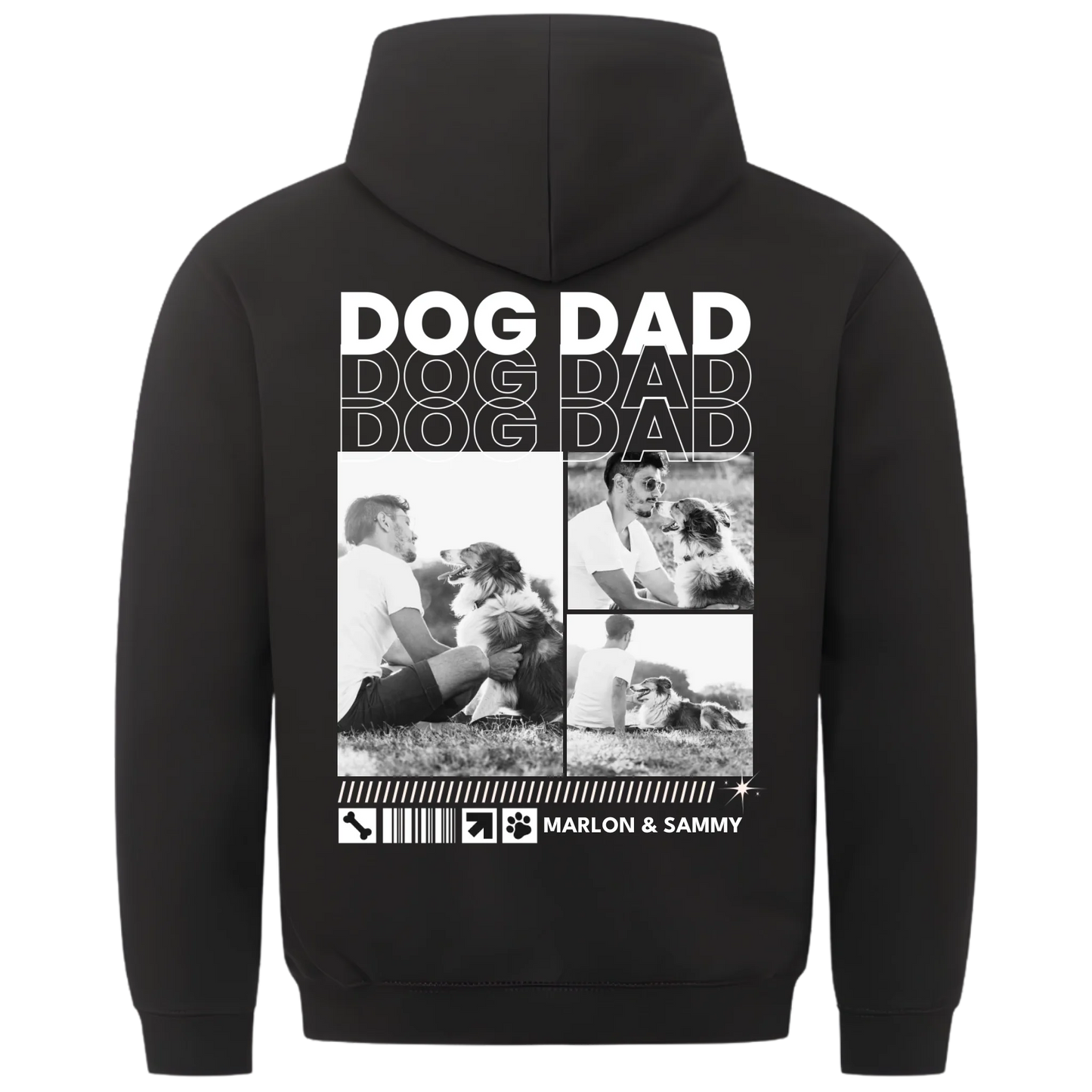 1000x1000 hoodie Schwarz hinten