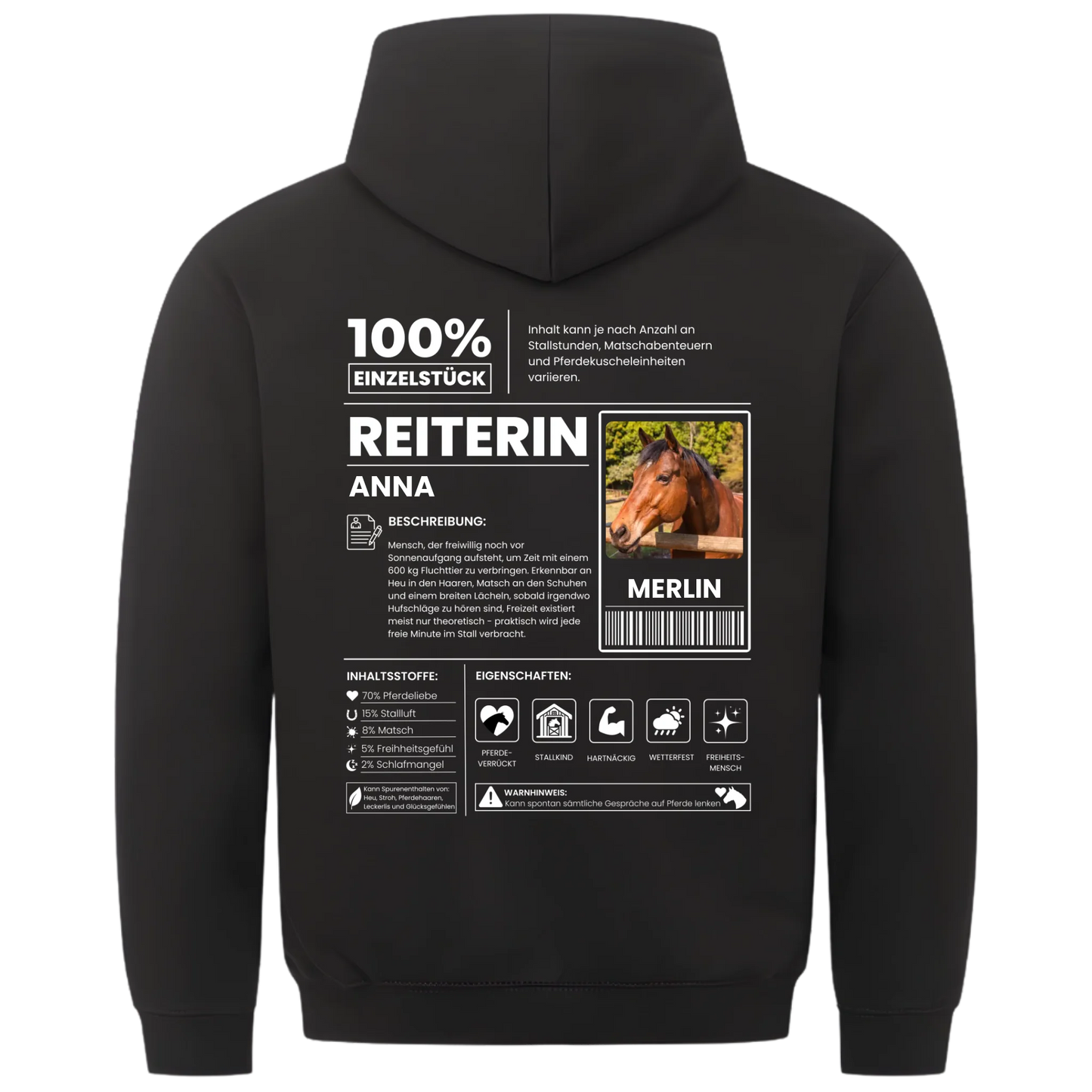 1000x1000 hoodie Schwarz hinten